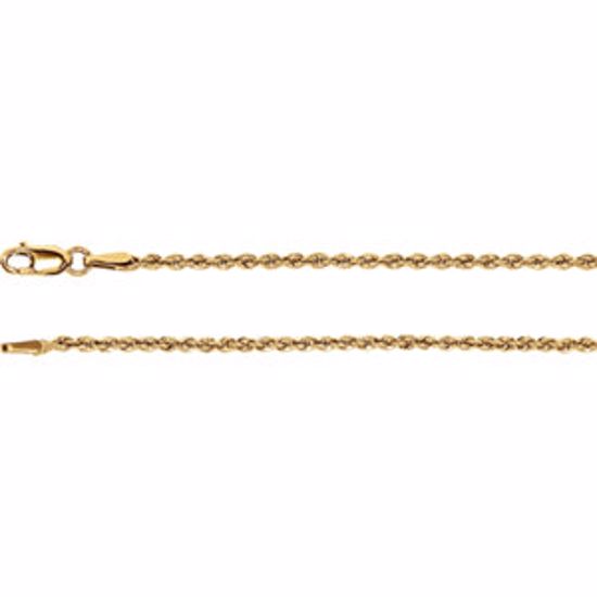 CH956:102:P 14kt Yellow 1.85mm Rope Chain 16" Chain
