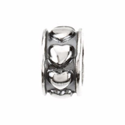 24867:101:P Sterling Silver 4mm Hearts Spacer Bead