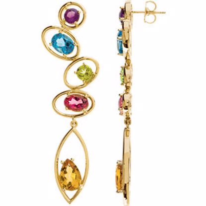 67715:84641:P Multi-Gemstone Earrings