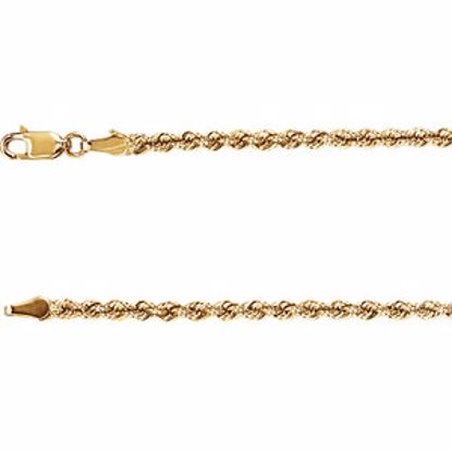CH957:101:P 14kt Yellow 3mm Rope 7" Chain
