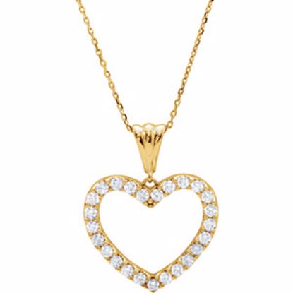 67533:105:P 14kt Yellow 1 CTW Diamond Heart 18" Necklace