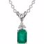 67695:102:P 14kt White Emerald & .06 CTW Diamond 18" Necklace