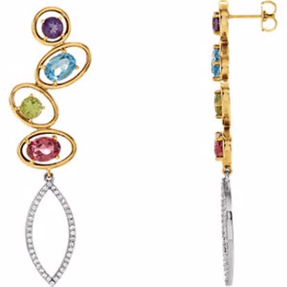 67725:101:P Multi-Gemstone & Diamond Earrings