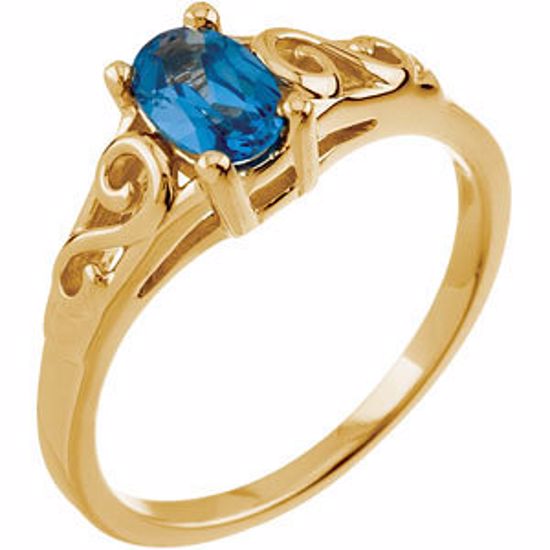 19335:1585350:P 14kt Yellow December Imitation Birthstone Ring 