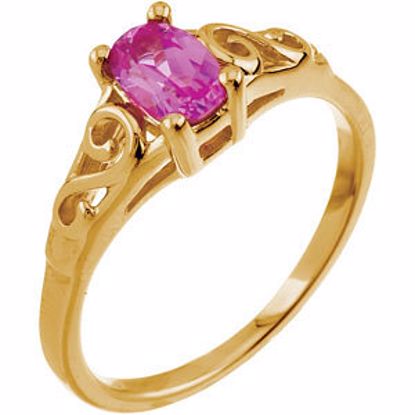 19335:1585230:P 14kt Yellow October Imitation Birthstone Ring 