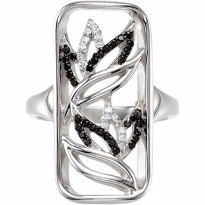 67750:71498:P Black Spinel & Diamond Ring