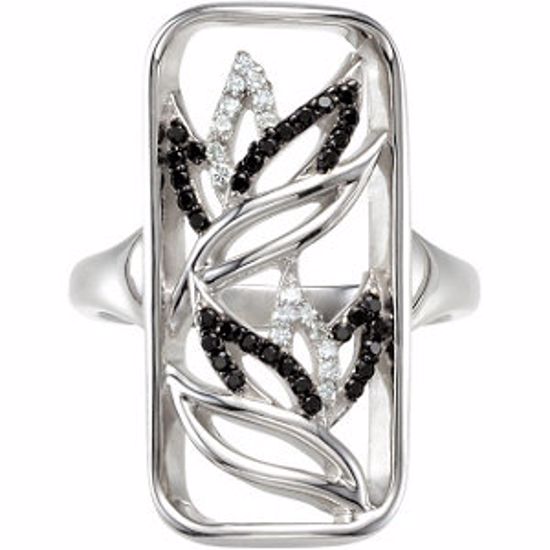 67750:71498:P Black Spinel & Diamond Ring
