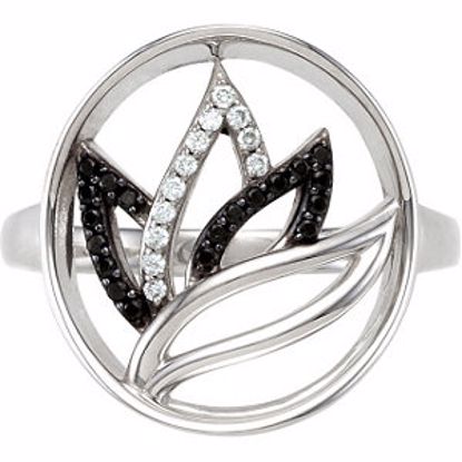 69267:345:P Black Spinel & Diamond Ring