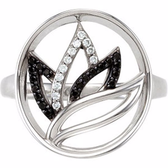 69267:345:P Black Spinel & Diamond Ring