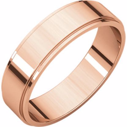 FE9.5:164247:P 14kt Rose 5mm Flat Edge Band