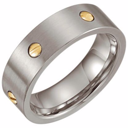 STST219:103:P Stainless Steel 7mm Band with 14kt Yellow Screws Size 10