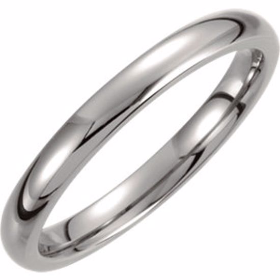 T805:127:P Titanium 3mm Domed Polished Band Size 9.5