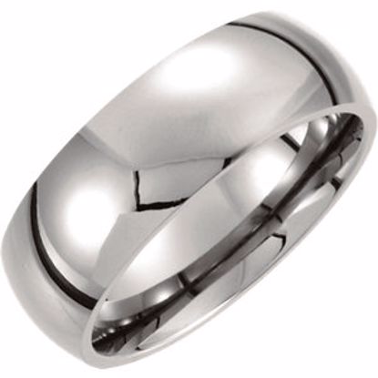 T805:135:P Titanium 8mm Domed Polished Band Size 7.5