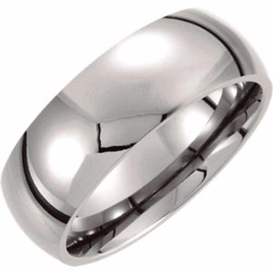 T805:146:P Titanium 8mm Domed Polished Band Size 13