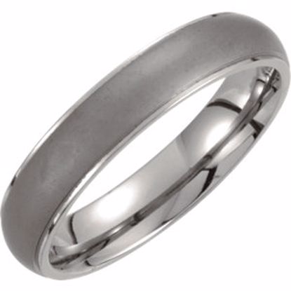 T816:106:P Titanium 5mm Oxidized Center Ridged Band Size 8.5