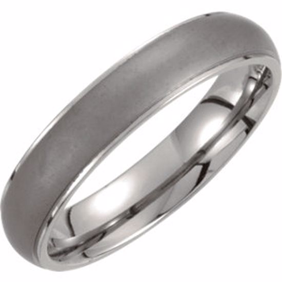 T816:106:P Titanium 5mm Oxidized Center Ridged Band Size 8.5