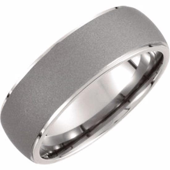 T824:105:P Titanium 7.5mm Oxidized Center Rounded Band Size 9