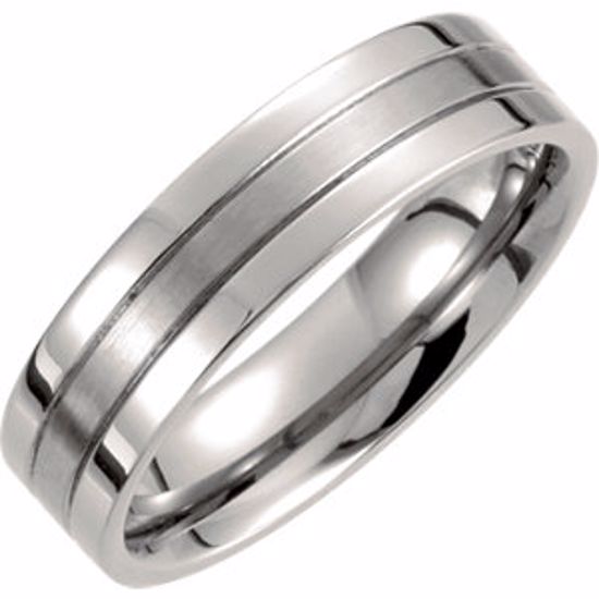 T845:101:P Titanium 6mm Grooved Band Size 7