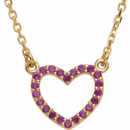 67759:84154:P Genuine Ruby Heart Necklace