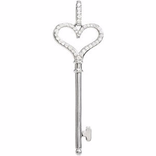 67745:84721:P Diamond Heart Key Pendant or Necklace