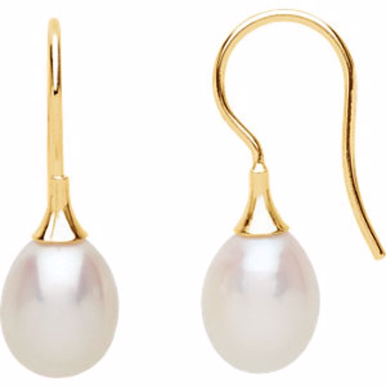 67768:24966:P 14kt Yellow Freshwater Cultured Pearl Earrings