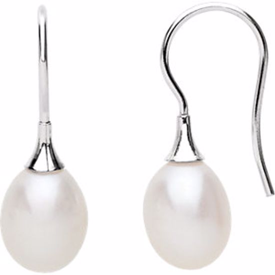 67768:249660:P 14kt White Freshwater Cultured Pearl Earrings