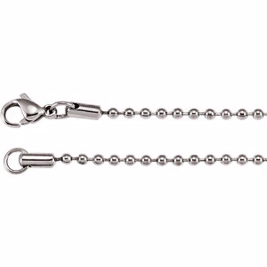 C409:216:P Stainless Steel Bead Chain 2.4mm