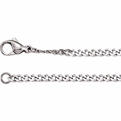 C804:101:P Stainless Steel 3.2mm Diamond-Cut Curb 18" Chain