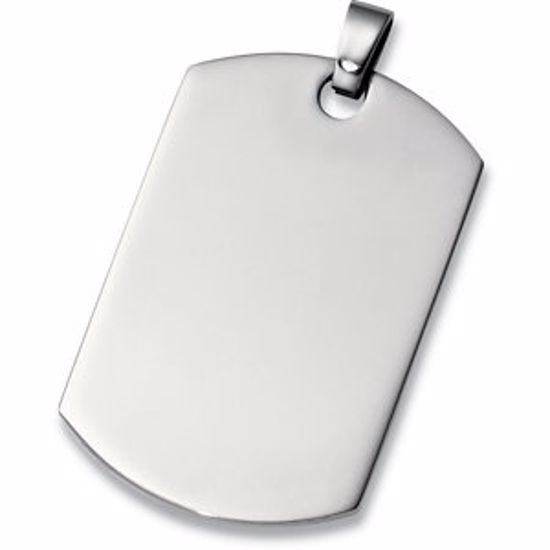 P565:101:P Stainless Steel Dog Tag Pendant