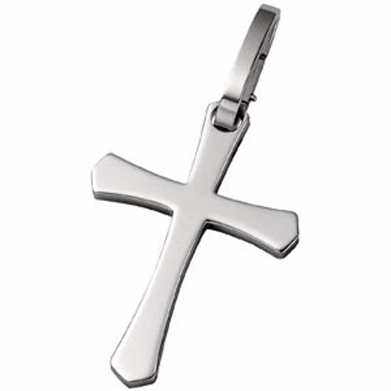 P519:101:P Stainless Steel Cross pendant without Bail