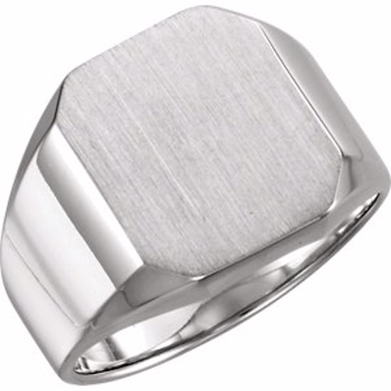 9599:113046:P Sterling Silver 16x14mm Octagon Men's Signet Ring