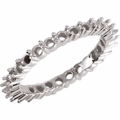 121653:60023:P Platinum 2.4mm Round 27-Stone Eternity Band Mounting Size 7.5