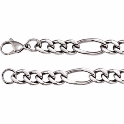 C809:123:P Stainless Steel 12mm Figaro 30" Chain