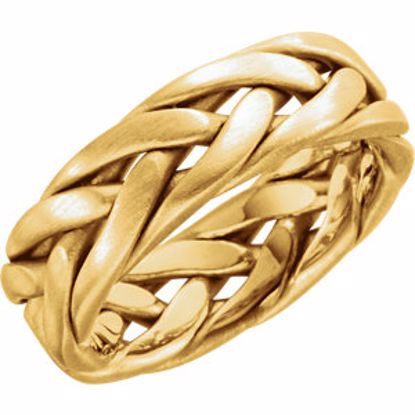50628:10018:P 14kt Yellow 6.5mm Hand Woven Band Size 8.5