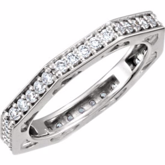 65525:100:P Platinum 3/4 CTW Diamond Anniversary Band Size 7.5