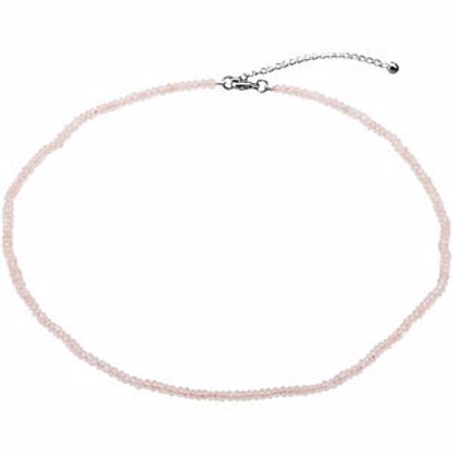 69276:112:P Sterling Silver Rose Quartz 18" Adjustable Necklace