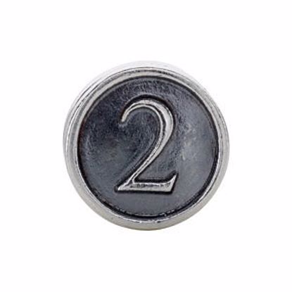 24974:103:P Sterling Silver Numeral #2 Cylinder Bead