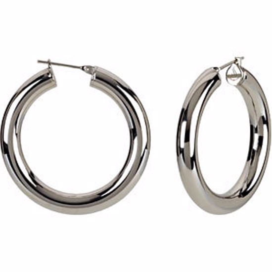 E194:130:P Stainless Steel 6x40mm Hoop Earrings