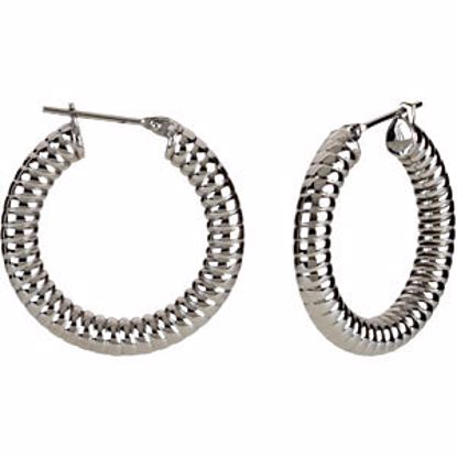 E196:102:P Stainless Steel 5x20mm Shrimp Hoop Earrings 