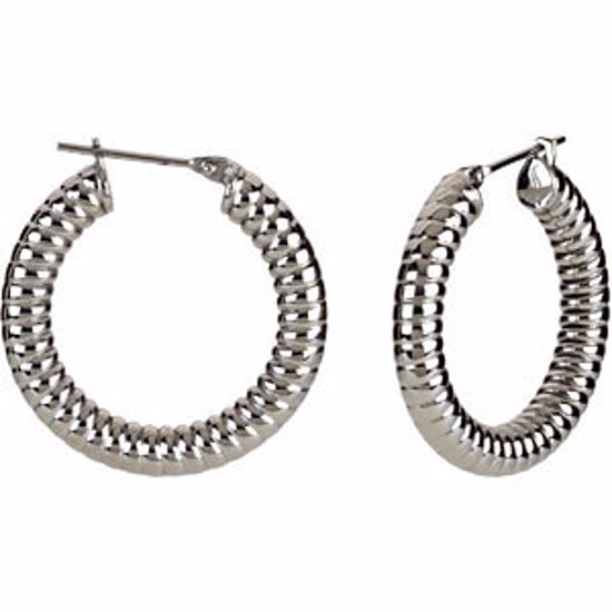 E196:102:P Stainless Steel 5x20mm Shrimp Hoop Earrings 