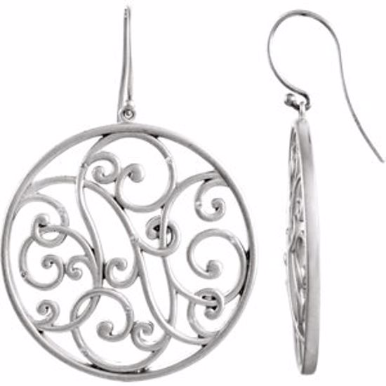 69288:84737:P Sterling Silver 1/10 CTW Diamond Scroll Earrings