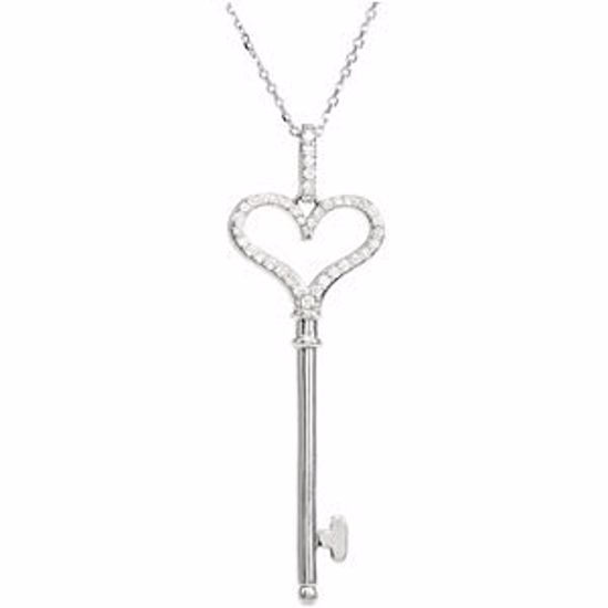 67745:101:P Diamond Heart Key Pendant or Necklace