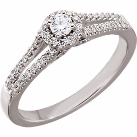 67819:102:P 14kt White 1/3 CTW Diamond Engagement Ring Size 7