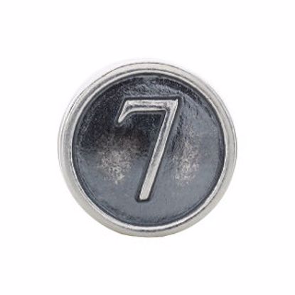 24974:112:P Sterling Silver Numeral #7 Cylinder Bead