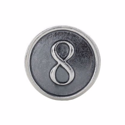 24974:116:P Sterling Silver Numeral #8 Cylinder Bead