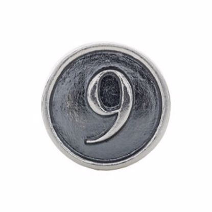 24974:118:P Sterling Silver Numeral #9 Cylinder Bead