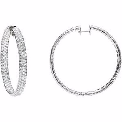 67833:100:P Diamond Inside/Outside Hoop Earrings