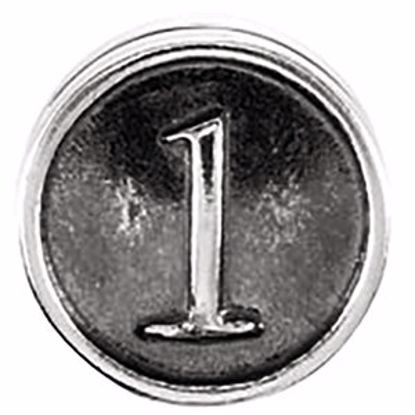 24974:120:P Sterling Silver Numeral #1 Cylinder Bead