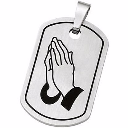 PJA971:101:P Enameled Joyas Alternativas&trade; Reversible Serenity Prayer Dog Tag Pendant 