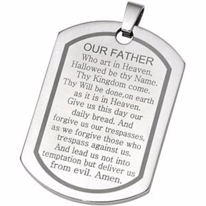 PJA978:101:P Joyas Alternativas&trade; Stainless Steel Lord's Prayer Dog Tag Pendant